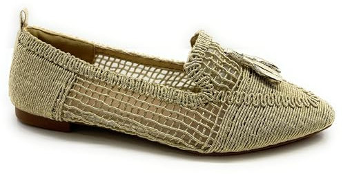 Chic Vision Manoletinas Rejilla Punta BORLAS - 1575601736010 Color Oro Talla 36