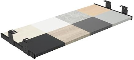 FIX&EASY ausziehbarer Auf- und Unterbau Tastaturauszug, Tastaturablage in versch. Farben auf Wunschbreite angepasst, 300mm Auszugsschienen höhenverstellbar schwarz für Tastatur Maus Laptop PC Tisch