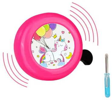 Unicorno Campanello per Bicicletta, Bici Ragazza Campanelli per Bici da Bambino, Universale Campanello Bici con Mini Cacciavite, Suono Forte e Chiaro, Accessorio Bicicletta per Biciclette Scooter