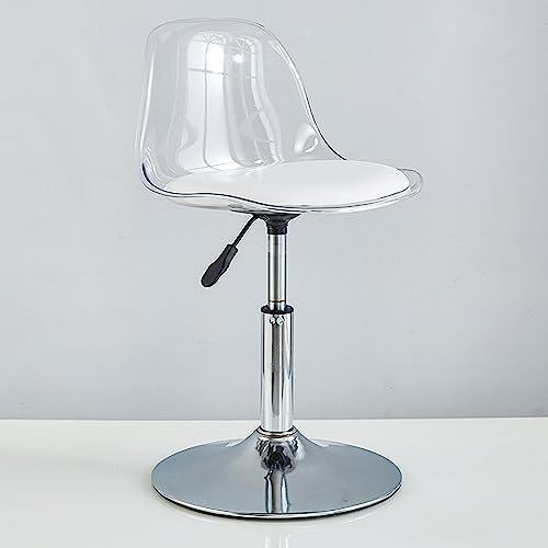 GNIUBBDB Barhocker mit mittlerer Rückenlehne, transparente, höhenverstellbare Barhocker aus Acryl, Thekenstühle für die Küche, das Esszimmer, das Pub, das Café Transparent