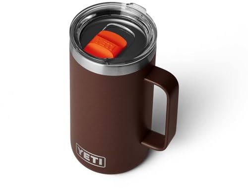 YETI Rambler 24 oz Mug, Vacuum Insulated, Stainless Steel with MagSlider Lid, Wetlands Brown
