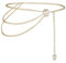 Geyoga Taillenkette Gürtel Körper Kette Damen Kettengürtel Mehrere o Ring Kette Taillengürtel Gotische Hüftkette Vintage Schmuck für Jeans Kleider (Gold, Totenkopf)