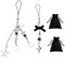 SLAXJNE 2Pcs Star Cross Phone Chains, 2 Sacs en Velours Noir, Charme De Téléphone, Porte-Clés Y2K, Charme De Téléphone Étoile