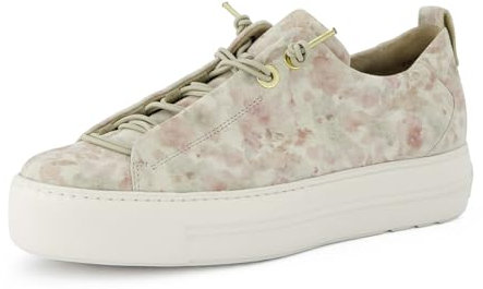 Paul Green Damen, Frauen Low-Top Sneaker,schnürschuhe,schnürer,Plateausohle,Halbschuhe,straßenschuhe,Florales Muster/Weiß (JA),39 EU / 6 UK