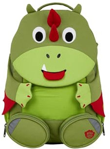 Affenzahn Grand Ami Sac à dos ergonomique et ludique pour enfants de 3 à 5 ans, fonctionnel avec 8L de capacité Dragon - Vert