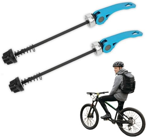 XYTAHDM 2 Pièces Axes De Roue Avant Et Arrière De Vélo À Dégagement, Libération Rapide de Vélo, Brochette de Vélo Déverrouillage Rapide, pour Plupart des Vélos, Vélo De Route VTT -Bleu