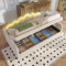 Merax Tagesbett 90x200 cm mit Hydraulischem Stauraum, Schlafsofa mit Farbwechselbarem LED-Streifen, Samt Bettrahmen mit Lattenrost (ohne Matratze), Beige