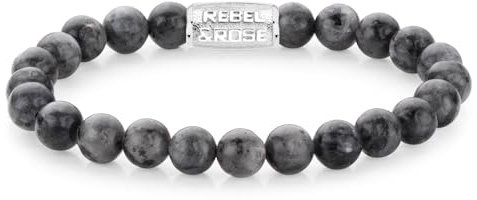 Rebel & Rose Herren-Armband Grey Seduction 8 mm RR-80026-S-L+ 20 cm