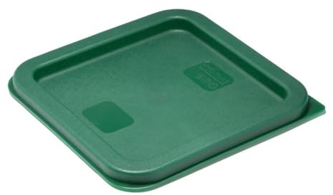 Vogue Hygiplas Square Green Lid to fit, 1.5-3.5 Ltr | Colour-coded green to prevent cross-contamination in busy professional kitchens. Snaps securely onto food storage containers.