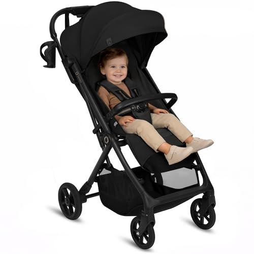 Lionelo Tansi Reisebuggy bis 22 kg, 6 Monate - 4 Jahre, Kompakt | Faltbar mit Einhand Auto Folding, GravelTech Rädern, Dri Seat, Verdeck mit UPF50+ Schutz Wasserdicht, Korb bis 3 kg