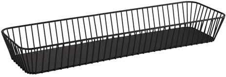 APS 30416 GN 2/4 Korb URBAN, Metall, schwarz, mit Antirutsch-Füßchen, 53 x 16,2 cm, Höhe 7,5 cm