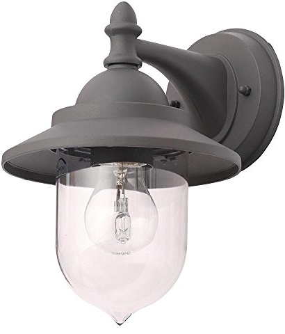 LITECRAFT Bacup Wall Light Outdoor Industrial Fisherman Lantern - Anthracite
