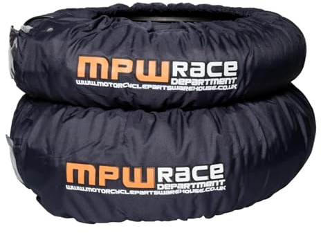 MPW Race Dept Analog Motorcycle Pro Tyre Warmers Superbikes Front Rear Heated Cover 120/200 Grey
