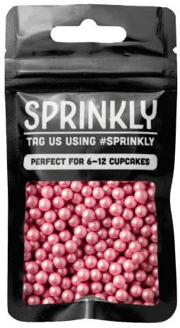 Simply Topps Sugar Dragees Cake & Cupcake Decoration Sprinkles, 6mm, 30Grams, Glimmer Pink