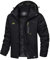 TACVASEN Veste Imperméable Homme Veste Ski Homme Parka Hiver Chaud Imperméable Softshell Polaire Blouson Moto Winter Jacket Men Sportswear Noir, S