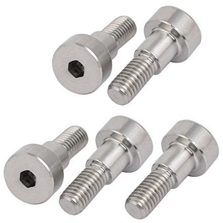 sourcing map 5pcs boulon à épaulement 304 acier inoxydable douille hexagonale 6mm diamètre 6mm longueur filetage M5