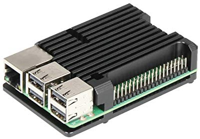 Unistorm Raspberry Pi 3 Modell B + Aluminiumgehäuse Metallgehäuse Schwarz Gehäuse kompatibel mit Raspberry Pi 3 Modell B (ohne Lüfter)