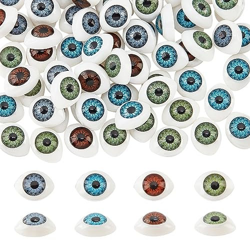 PandaHall Elite 120 Piezas 4 Colores Surtidos Craft plástico Ojos de muñeca Ojos de Peluche Ojos de Juguete para Hacer muñecas DIY, Proyecto de Escuela, 10.5 x 14 x 6 mm