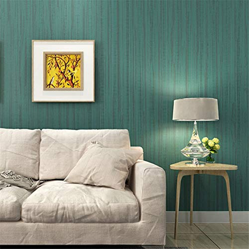 Tapete Einfach Vlies Persönlichkeit Einfarbig Hotel Gestreifte Imitation Garn Tapete Moderne Einfarbig Wohnzimmer Schlafzimmer Grüne Tapete (Breite 0,53 M * länge 10 M) (Farbe : A)