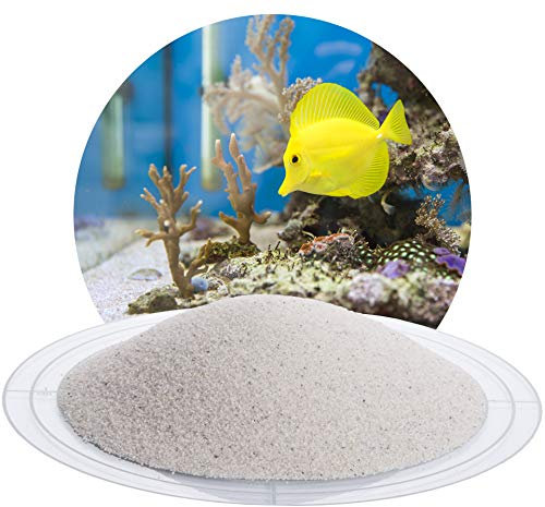 Schicker Mineral Aquariumsand weiß 25 kg, feiner Aquariumkies gewaschen, ungefärbt, kantengerundeter Bodengrund, Kies für Süßwasseraquarien, Meerwasseraquarien, Aquascaping (Ø Körnung: 0,4-0,8 mm)