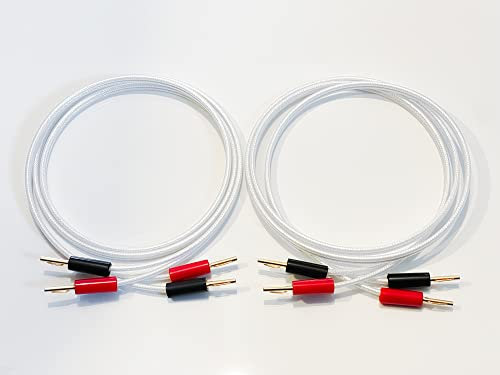QED Reference Silver Anniversary XT Speaker Cable 1.5 Metre Pair, Two Cables Terminated Gold Plated 4mm Banana Plugs On All Ends 8 Plugs In Total