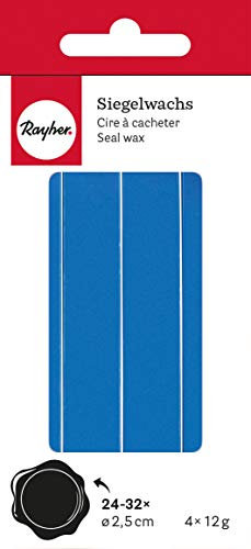Rayher 32020376 Siegelwachs, royalblau, 4 Sticks á 12 g, ohne Docht