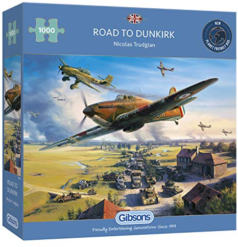 Road to Dunkirk 1000 Piece Jigsaw Puzzle | Sustainable Puzzle for Adults | Premium 100% Recycled Board | Great Gift for Adults | Gibsons Games