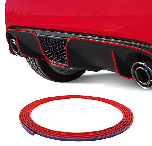 4R Quattroerre.it Profilo Adesivo per Paraurti Posteriore Fiat 500 Abarth, Rosso
