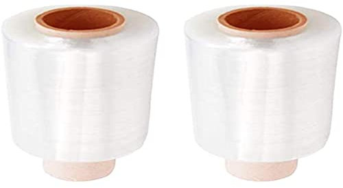 2pcs Mini Schrumpffolien Rollen transparent Handfolie Wickelfolie Stretchfolie Folie Kunststoff Kunststoff Palettenschrumpffolie, Moving Supplies Stretchfolie und Schrumpffolie