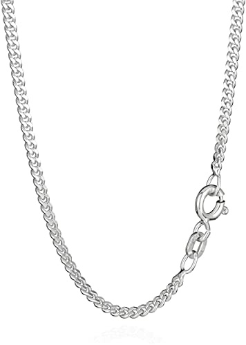 NKlaus Panzerkette 925 Silber, für Herren und Damen, 2,10mm breit | Hochwertige Sterlingsilberkette für Herren und Damen