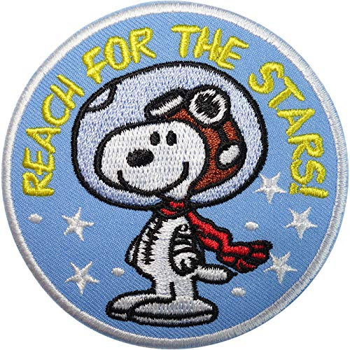Snoopy Patch Astronaut Raumfahrt Hund Sterne gestickt Abzeichen Eisen nähen auf Kleidung Tasche