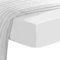 Pizuna Luxueux Drap Housse 160x200 cm Blanc, 100% Coton Longue Tige 600 Fils Armure Satin, Drap Housse de Luxe Bonnet 40 cm (Blanc Drap-Housse Coton 2 Personne)