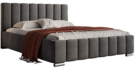 lukmebel Noemi Polsterbett 160 x 200 cm mit Bettkasten - Doppelbett 160 x 200 mit Lattenrost - Bett 160 x 200 mit Stauraum Jasmine 96