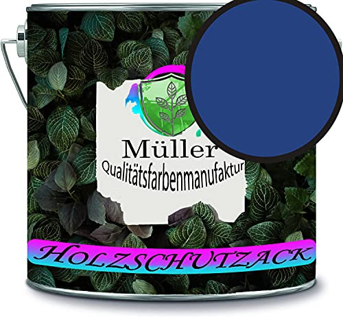 Holzschutzlack Holzlack Holzlasur wetterbeständiger Langzeitschutz Wetterschutzfarbe Holzschutzfarbe RAL 5010 Enzianblau // Müller Qualitätsfarbenmanufaktur