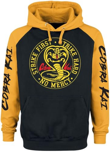 Cobra Kai Strike First Männer Kapuzenpullover schwarz/gelb M