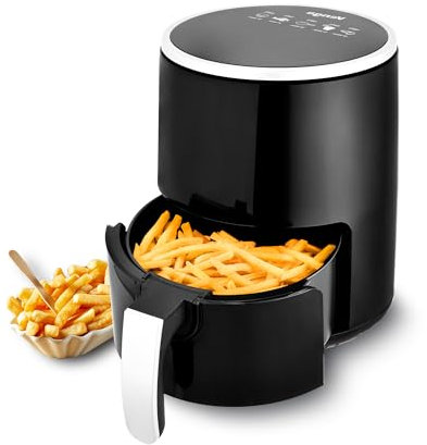 Venga! Air Fryer, 2.5 L, Adjustable Thermostat 80-200°C, 60-Minute Timer, Touchscreen Control Panel, 1200 W, Black/Silver, VG AFT 3007 BS