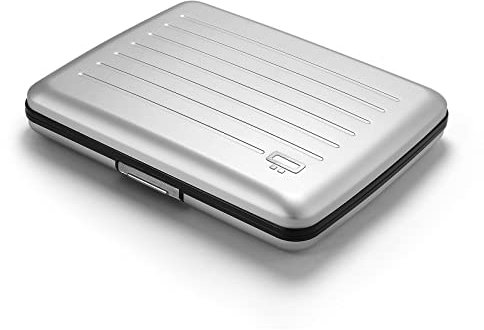 ÖGON -DESIGNS- Aluminium Geldbörse, Große Kapazität mit Metallverschluss, RFID Schutz vor Betrug und Entmagnetisierung, Modell Smart Case Oslo Large