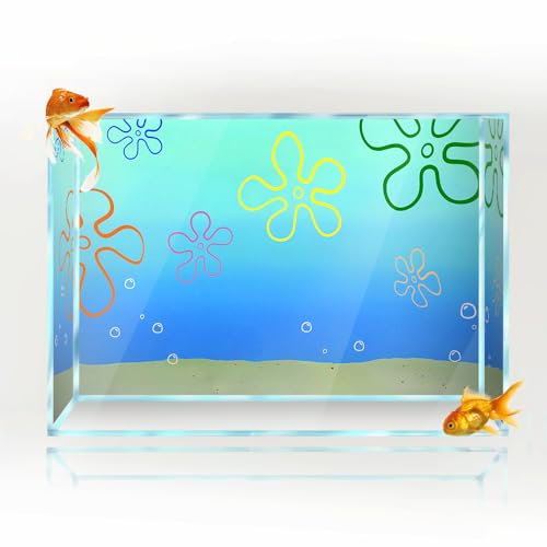 sb little Sfondo adesivo per acquario subacqueo a forma di cartone animato BOB 31 x 41 cm, sfondo decorativo per acquario, stampa HD, semplice poster in PVC (B)