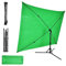 Andoer 2 x 1,5 m Green Screen Fondo Fotográfico verde con trípode ajustable en forma de cruz para fotografía, vídeo y televisión