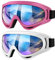 Vatefery Ski Goggles - Anti-glare, Anti-fog Snowboarding & Skiing Goggles 2-Pack for Men, Women, Kids & Youth