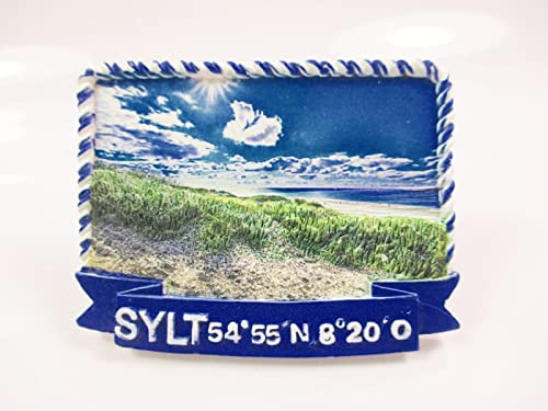 Sylt Nordsee Strand Dünen Premium Magnet Poly Souvenir Germany (110)