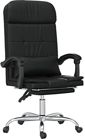 Gecheer Massage-Bürostuhl mit Massagefunktion h?henverstellbarer Chefsessel Gamingstuhl Drehstuhl Massage Sessel Bürodrehstuhl Schreibtischstuhl 63 x 56 x (112,5-122) cm (B x T x H) Schwarz