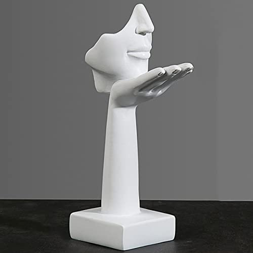 PIGPIGFLY Cara de Máscara,Figuras Decorativas,Decoraciones de Oficina,Sala de Estar Decorativa Moderna para Poner,Decoracion Mesa Comedor,Decoracion Hogar,Decoración de Estantería(Blanco)