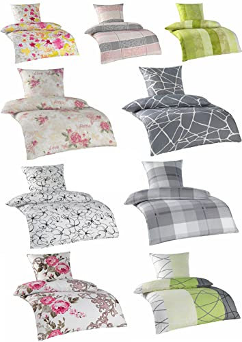 MB Warenhandel24 Bettwäsche Seersucker Microfaser 4 teilig Doppelpack Spar Set mit Reißverschluss 2X 135x200 cm + 2X 80x80 cm (ISKA)