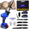 Brushless Reciprocating Saw Cordless Power Tool Kit with 4 Blades, 1900SPM Variable Speed Electric Sabre Saw 21V with 2x1.5Ah Batteries, Tool-Free Blade Change for Wood Tree Branches Tables PVC Metal