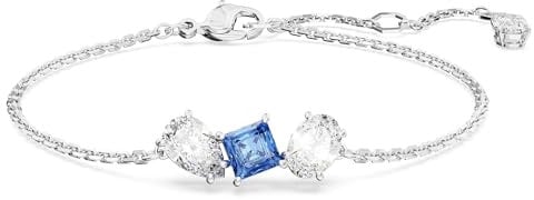 Swarovski Mesmera Armband, Rhodiniertes Damenarmband mit Blauen und Weißen Swarovski Kristallen