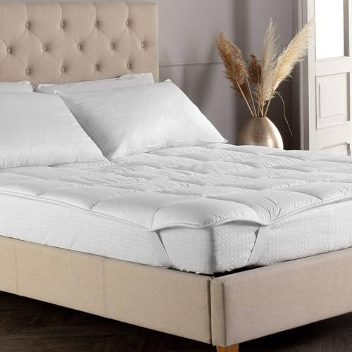Dorian Home Topper Matrimoniale 160/170 cm x 190/200 cm Trapuntanto Anallergico E Antiacaro In Microfibra con Elastici – Topper Matrimoniale Imbottitura 300 gr/mq – Made In Italy