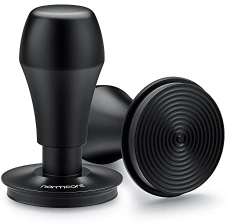 Normcore Kaffee Tamper mit Base Ripple 58.5mm - Titan-PVD-Beschichtung - Barista Stempel mit 15lb / 25lb /30lbs Anpressdruck - Aluminiumgriff Matte (Durchmesser Ø 58,5mm)