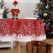 CAROMIO Runde Weihnachtstischdecke, Abwischbar, Wasserdicht, Mit Schneeflockenbaummuster, Knitterfrei für Esszimmer, Rot, 152,4 cm