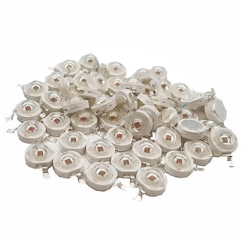 Vrabocry 50-pcs High Power LED Chip auf Board Gelb 585-595nm 700mA und DC 2V-2.2V 3 Watt Super helle Intensität SMD COB Licht Emitter Komponenten Diode 3 W Lampe Perlen DIY Beleuchtung